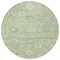 Homeroots 8' Artichoke Green And Ivory Round Damask Washable Indoor Outdoor Area Rug 603493 - alternate 5