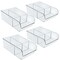 Azar Displays Clear Storage Bin with Dividers, 4PK 556752-4PK - alternate 1