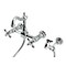 Kingston Brass Two-Handle Wall Mount Bridge Kitchen Faucet with Brass Sprayer, Polished Chrome KS2441AXBS - alternate 1