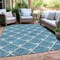 Homeroots 5' X 8' Teal Blue And Ivory Geometric Washable Indoor Outdoor Area Rug 594744 - alternate 5