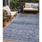 Homeroots 5' X 8' Blue Aqua And Charcoal Floral Washable Indoor Outdoor Area Rug 606183 - alternate 1