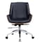 Homeroots Black Rosewood and Silver Adjustable Height Swivel Rolling Conference Office Chair 645617 - alternate 1