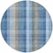 Homeroots 8' Denim Blue Sky Blue And Beige Round Plaid Washable Indoor Outdoor Area Rug 613965 - alternate 4