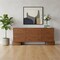 Homeroots 76in Brown Solid Wood Three Drawer Sideboard Soft Close with Two Doors 611030 - alternate 5