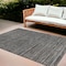 Homeroots 8' X 10' Brown and Ivory Striped Stain Resistant Indoor Outdoor Area Rug 531669 - alternate 1