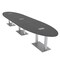 Skutchi Designs Oval Conference Table With Power, 48 in W, 216 in L, Grey HAR-OVL-48X216-DOU-WA7949-ESIL - alternate 1