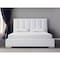 Homeroots White Ribbed Texture Velvet Upholstered Queen Bed Frame 486078 - alternate 6
