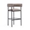 Manhattan Comfort Onda Metal Upholstered Vegan Leather Barstool in Taupe BS1638-2 - alternate 7