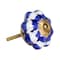 Homeroots Set of Eight Blue And White Ceramic And Metal Drawer Pull Knobs, 8PK 544415 - alternate 3