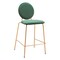Homeroots Set of Two 26" Green and Gold Velvet and Steel Counter Height Bar Chairs, 2PK 555702 - alternate 5
