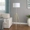 Homeroots Gold Metal Adjustable Tripod Floor Lamp With White Linen Drum Shade 569567 - alternate 7