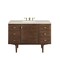 James Martin Vanities Amberly 48" Sgl Vanity, Mid-Century Walnut, w/3 CM Siberian Silestone Top w/FreePower WirelessCharger 670-V48-WLT-FSFR - alternate 1