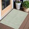 Homeroots 3' X 5' Sage And Green Striped Washable Indoor Outdoor Area Rug 587956 - alternate 1