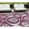 Homeroots 10' X 14' Eggplant Ivory And Gray Medallion Washable Indoor Outdoor Area Rug 589607 - alternate 1