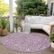 Homeroots 8' Round Lavender and Ivory Round Floral Washable Non Skid Indoor Outdoor Area Rug 564343 - alternate 7