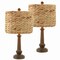 Jonathan Y Leona 21.25" Rustic Farmhouse Handwoven Water Hyacinth/Resin LED Table Lamp, Brown Wood Finish, 2PK JYL4052A-SET2 - alternate 1