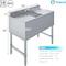 Amgood 1 bowl, Freestanding, 304 Stainless Steel, 36 in. W x 19 in. L x 33 in. H AMG SINK BAR S1C-101410-LR-NF-Z - alternate 6