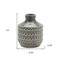 Homeroots 8" Gray Geometric Bud Terracotta Table Vase 516235 - alternate 2
