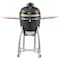Vevor Charcoal Grill and Smoker Ceramic BBQ Smokers with 4 Wheels & Thermometer AU-18 - alternate 1