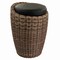 Elama 1 Piece Wicker Outdoor Ottoman Chair in Brown and Black ELM-829D-BROWN - alternate 1