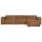Homeroots 122" Brown Leather Wood Sofa With Ottoman 641057 - alternate 6
