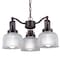 Vaxcel Roland 3 Light Oil Rubbed Bronze Industrial Mini Chandelier Clear Prism Glass Shades H0275 - alternate 1