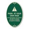Signmission Park at Your Own Risk - Not Responsible for D, 12 In X 18 In Architectural, Heavy Gauge Aluminum A-OV-G-1218-23494 - alternate 1