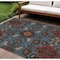 Homeroots 8' X 10' Denim Blue Brick Red And Brown Oriental Washable Indoor Outdoor Area Rug 597683 - alternate 8