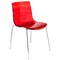 Leisuremod Astor Water Ripple Design Dining Chair, Transparent Red AC20TR - alternate 1