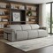Homeroots 100" Light Gray Top Grain Leather Reclining Metal USB Sofa 720360 - alternate 6