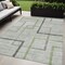 Homeroots 5' X 8' Green And Charcoal Geometric Washable Indoor Outdoor Area Rug 588333 - alternate 1