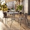 Flash Furniture Square Table Set, Aluminum, Glass, Metal, Plastic, Rattan, Clear TLH-073SQ-037BN2-GG - alternate 12
