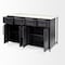 Homeroots Solid Iron Black Body White Marble Top Kitchen Island With 4 Drawer 380614 - alternate 7