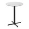 Flash Furniture 36" Round Tabletop, Seamless Surface Technology, White Faux Marble, 30"x30" Black Bar Height X-Base ST-RD36-WHMAR-T3030B-GG - alternate 1