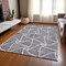 Homeroots 5' X 8' Gray And Ivory Geometric Washable Indoor Outdoor Area Rug 612876 - alternate 8