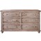 Homeroots 70" Natural Solid Wood Six Drawer Double Dresser 524553 - alternate 1