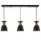 Jonathan Y Edison 33.25" Linear 3-Light Metal Linear LED Pendant, Black/Brass Gold JYL6138A - alternate 1