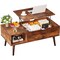 Simple Deluxe Lift Top Coffee Table with Storage Shelf and Hidden Compartment, Modern Wooden Rising Coffee Tables 3A88HKTABELIFTBRN - alternate 1