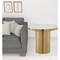 Homeroots 22" Gold And White Marble And Stainless Steel Round End Table 544063 - alternate 9