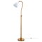 Homeroots 68" Brass Adjustable Reading Floor Lamp With White Frosted Glass Dome Shade 523563 - alternate 7