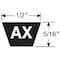 Gates Cogged V-Belt, Tri-Power, AX19, AX, EPDM, 21 in, 1/2 in Top Width AX19 - alternate 2