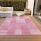 Homeroots 9' X 12' Pink And Blush Striped Washable Indoor Outdoor Area Rug 581663 - alternate 7