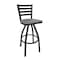 Bfm Seating Lima Ladder Back Swivel Barstool - Chestnut Relic Seat - Steel Frame - Sand Black Finish 2160SCSR-SB - alternate 1