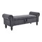 Homeroots 55in Dark Gray Corduroy and Solid Wood Upholstered Storage Bench With Flip Top 724172 - alternate 1
