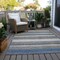 Homeroots 10' X 14' Denim Blue Beige And Taupe Striped Washable Indoor Outdoor Area Rug 618261 - alternate 8