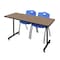 Regency Kobe T-Base Training Seminar Table W/ 2 M Stack Chairs, 66 in W, 30 in L, Noble Oak MKTRCT6630NO47BE - alternate 1