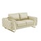 Homeroots 72in Beige And Gold Genuine Leather Loveseat 518566 - alternate 1