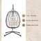 Leisuremod Summit Foldable Egg Swing Chair with Iron Stand, UV-Resistant Wicker, Weatherproof SSCBL-35LBR - alternate 8