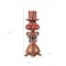 Homeroots 20" Bronze Brown And Red Floral Polyresin Tabletop Pillar Candle Holder With Candle 468328 - alternate 4