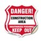 Signmission Construction Area Shield Sign Danger! Un, 18 inch X 18 inch, Vinyl Decal, 2PK SHI-D-2PACK-18-373 - alternate 1